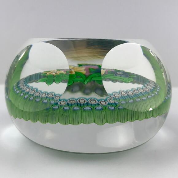 Perthshire 1983E Bouquet Lampwork Flowers Millefiori Faceted Paperweight Cert - Picture 5 of 16